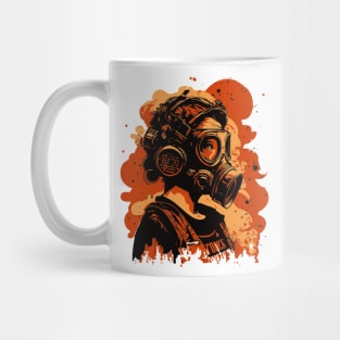 Girl in a gas mask Mug